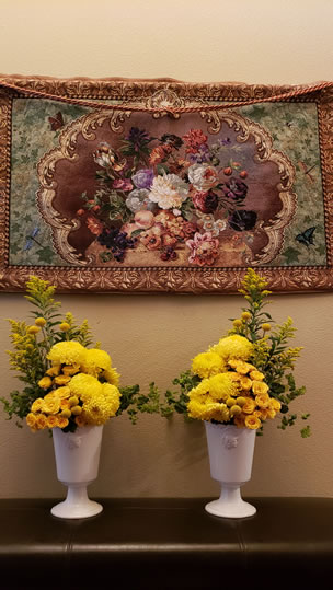 Yellow Chrysanthemum Spray Roses Craspedia Aster Bupleurum